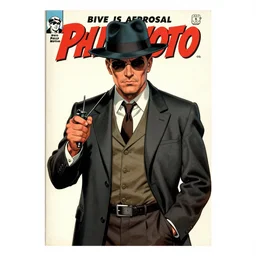 Comic book cover depicting a 1930’s Pulp Noir Detective in the style of Phil Noto