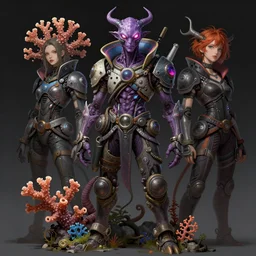 cyberpunk coral lich, highly detailed, digital painting, trending on artstation, concept art, sharp focus, illustration, art by artgerm and greg rutkowski and magali villeneuve