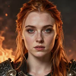 Sophie Turner as the fire keeper from Dark Souls 3, highly detailed face portrait by Ross Tran and Angel Ganev, photorealistic, RTX ON, trending on cgsociety