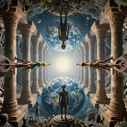 symmetry!! the ancient anunaki looked down upon earth, ancient astronauts, surreal landscape, very detailed, perfect composition, perfect lighting, 4 k, trending on artstation, greg rutkowski, derek zabrocki, jacques - laurent agasse, artgerm