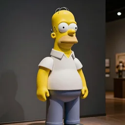 statue of Homer Simpson created by Michelango, fine details, museum backdrop, delicate lighting