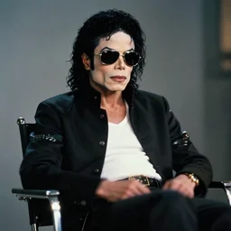 michael jackson 2 0 0 9 wearing shades alive in 2 0 2 2, alone, this is it style, photo real, motion blur, sitting in a chair, by himself, real life, spotted, sighting, rare, ultra realistic accurate face, caught in 4 k, movie still, uhd, sharp, detailed, cinematic, render, modern