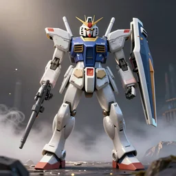 Panda themed japanese mecha robot gundam, 3D Octane Render, beautiful, shiny, metallic, volumetric fog, gunpla