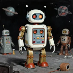 ( ( ( ( ( 1 9 5 0 s robot knome b 9 robot lost in space robert kinoshita robby the robot. muted colors. ) ) ) ) ) by jean - baptiste monge!!!!!!!!!!!!!!!!!!!!!!!!!!!!!!
