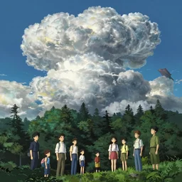 highly detailed illustration of a an old giant forest at night and lots of high exposure cummulonimbus clouds by makoto shinkai, by oliver vernon, by joseph moncada, by damon soule, by manabu ikeda, by kyle hotz, by dan mumford, by otomo, 4 k resolution