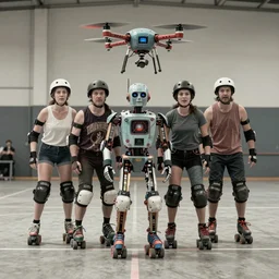 ( ( ( ( ( 1 9 5 0 s robot roller derby. vincent, walle, johnny - five. b 9 robot robert kinoshita robby the robot, drone, android. muted colors. ) ) ) ) ) by jean - baptiste monge!!!!!!!!!!!!!!!!!!!!!!!!!!!!!!