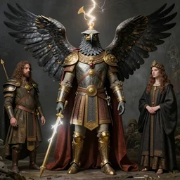 a matte symmetrical portrait of an aztec eagle lightening paladin, noble bearing. by hieronymus bosch, cyril rolando, esher and natalie shau, whimsical, profound, impossible. trending on devaintart.