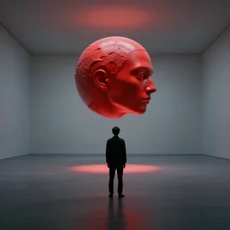 dark matter red art house future alone man going limbo hipper sphere reflection in the mirror room schizophrenia and stratification of consciousness mind man full HD 8K resolution