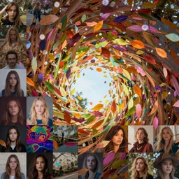 a million diverse images rising like multicolored leaves out of the whirlwind of Discord, trending on ArtStation