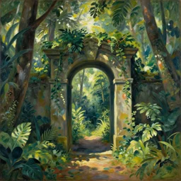 portal ta prohm, jungleby paul cezanne, sunlit, highly detailed,, 4 k