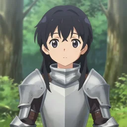 anime visual, portrait of a young female knight in armor in a forest exterior, cute face by ilya kuvshinov, yoh yoshinari, kyoani, dynamic pose, dynamic perspective, rounded eyes, clean anime outlines, mucha, gustav klimt, flat