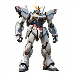 dashing giant mecha robot, high detail digital art, full body, standing, isolated on a pure white background, centered, whole figure in frame, sharp focus, studio lighting