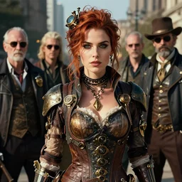 photographic portrait of a stunningly beautiful steampunk renaissance female in strong sunshine, contemporary fashion shoot, by edward robert hughes, annie leibovitz and steve mccurry, david lazar, jimmy nelsson, breathtaking, 8 k resolution, extremely detailed, beautiful, establishing shot, artistic, hyperrealistic, beautiful face, octane render