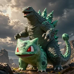 Bulbasaur as godzilla