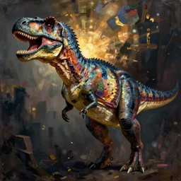 portrait of a tyrannosaurus by greg rutkowski in the style of egon schiele