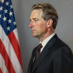 official side portrait of united states president paul giamatti, in a black suit, 1 9 3 8, a character portrait by elizabeth shoumatoff, reddit contest winner, oil on canvas, detailed painting, creative commons attribution