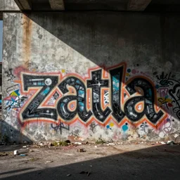 brutalist ignorant graffiti that says zatla