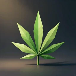 vector geometric minimalist render origami icon marijuanna leaf