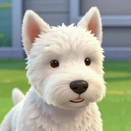 detailed close up westie in the sims 4