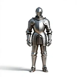 minimalist full plate armor, photorealistic, isolated on a pure white background, centered, entire object in frame, sharp focus, soft studio lighting