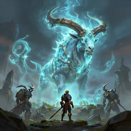 mount epic direhorns screenshot world of warcraft mounts worldboss bioluminecant light concept sketch art and by feng zhu alena aenami artworks in 4 k beeple, by thomas kinkade heartstone overwatch blizzard 3 d rtx hdr