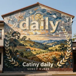 a socialist realist mural that just says daily