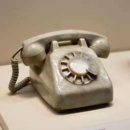 an ancient telephone made by the aztecs, displayed in a museum