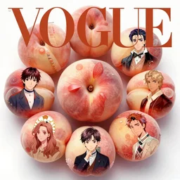 vogue magazine, elle magazine, lying in fruit peach center, anime korean emma watson ilya kuvshinov, greg rutkowski, john singer sargent, anime, trending on artstation, intricate