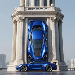 futuristic!! neoclassical tower, sapphire, ( design by porsche!!!!! ), xf iq 4, 1 5 0 mp, 5 0 mm, f / 1. 4, iso 2 0 0, 1 / 1 6 0 s, natural light, octane render, macro shot, symmetrical balance, polarizing filter, sense of depth, ai enhanced