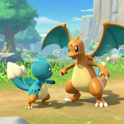 togepi battling chikorita, pokemon legends arceus style, realistic, open world, detailed