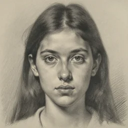 1 5 minute charcoal of a beautiful face, pencil drawing by john singer sargent