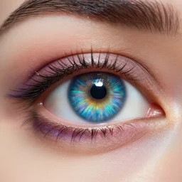 a close - up photo of a beautiful eye, incredibly detailed, psychedelic, solar punk, trending on artstation, 8 k