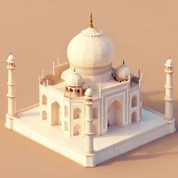a low poly isometric render of taj mahal in the style of monument valley, intricate, elegant, smooth shading, soft lighting, illustration, simple, solid shapes, by magali villeneuve, jeremy lipkin and michael garmash, rob rey and kentaro miura style, octane render