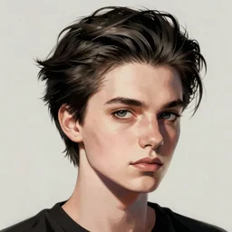 portrait of an american girl with short hair, men's haircut, dramatic lighting, illustration by greg rutkowski, yoji shinkawa, 4 k, digital art, concept art, trending on artstation