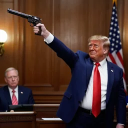 donald trump waves a gun in the senate
