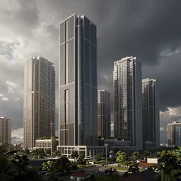 brutalist architecture buildings, octane render, artstation trending, highly detailded