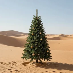 christmas tree in desert