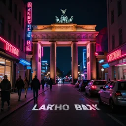 neon streets of berlin, 4 k, award winning photo