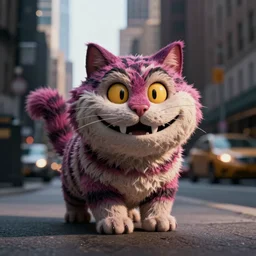cheshire cat in new york city, centered, detailed