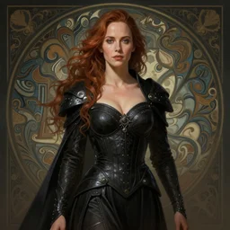 Gillian Anderson of NGE dark fantasy, medium shot, intricate, elegant, highly detailed, digital painting, volumetric light, artstation, concept art, smooth, sharp focus, illustration, art by Gil Elvgren and Greg Rutkowski and Alphonse Mucha, 8K