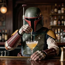boba fett drinking at an la cocktail bar in the movie swingers