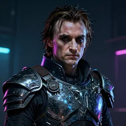 heath ledger portrait, dystopia core, apocalyptic, armor, warrior, dramatic, sharp focus, fiction, neon, fantasy, hyper detailed, digital art, trending in artstation, cinematic lighting, studio quality, smooth render, unreal engine 5 rendered, octane rendered, art style and nixeu and wlop and krenz cushart