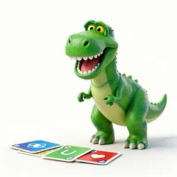 Barney the Dinosaur playing Uno in France, 4K image, Hi Res, HD
