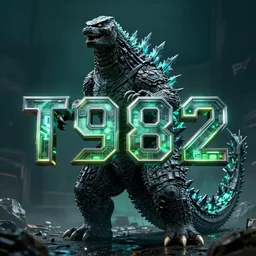 godzilla title spelled in the tron font ( 1 9 8 2 )