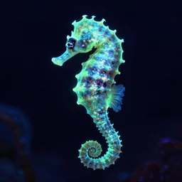 bioluminescent seahorse by dan seagrave art