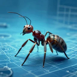 ant bestower, in the style of Greg Broadmore and Arthur Rackham,trending on artstation, light lighting side view,digital art,surrealism ,macro,blueprint ,vaporwave ,