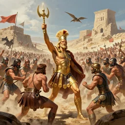 biden elemental art artstation, nuri iyem, james gurney, james jean, greg rutkowski, anato finnstark, cinematic, king leonidas of sparta and a force of 3 0 0 men fight the persians at thermopylae in 4 8 0 b. c.