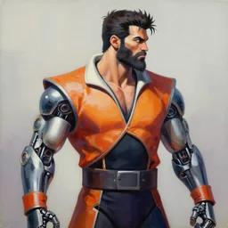 greg manchess portrait painting of jax from mortal kombat with 2 bionic metal arms as overwatch character, medium shot, asymmetrical, profile picture, organic painting, sunny day, matte painting, bold shapes, hard edges, street art, trending on artstation, by huang guangjian and gil elvgren and sachin teng