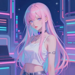 9 0 s, lofi girl aesthetic, 3 / 4 portrait pastel goth, vaporwave colors, anime, futuristic, hyperrealistic painting, by stanley twardowicz, ilya kuvshinov, rossdraws