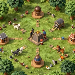 a game like age of empires II, with dogs and cats